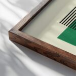 bauhaus print green striped geometric design 3