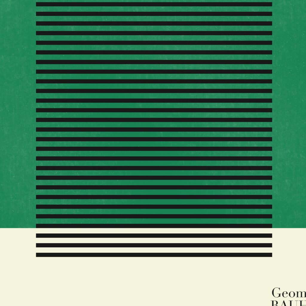 bauhaus print green striped geometric design 4