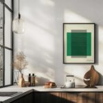 bauhaus print green striped geometric design 5