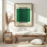 bauhaus print green striped geometric design 6