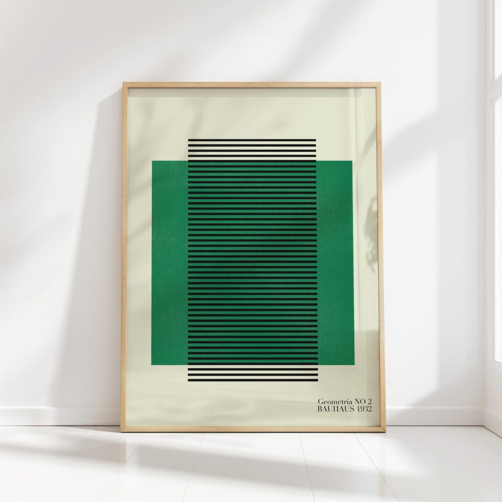 bauhaus print green striped geometric design 8