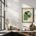 bauhaus print green toned geometric shapes design 5