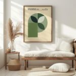 bauhaus print green toned geometric shapes design 6