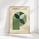 bauhaus print green toned geometric shapes design 8