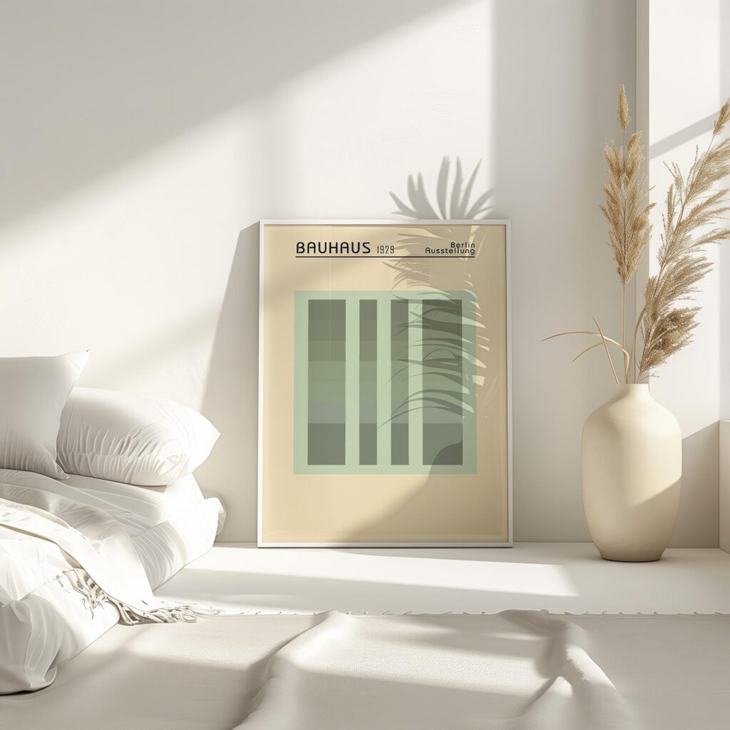 bauhaus print green tones geometric blocks 7