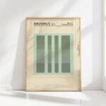 bauhaus print green tones geometric blocks 8