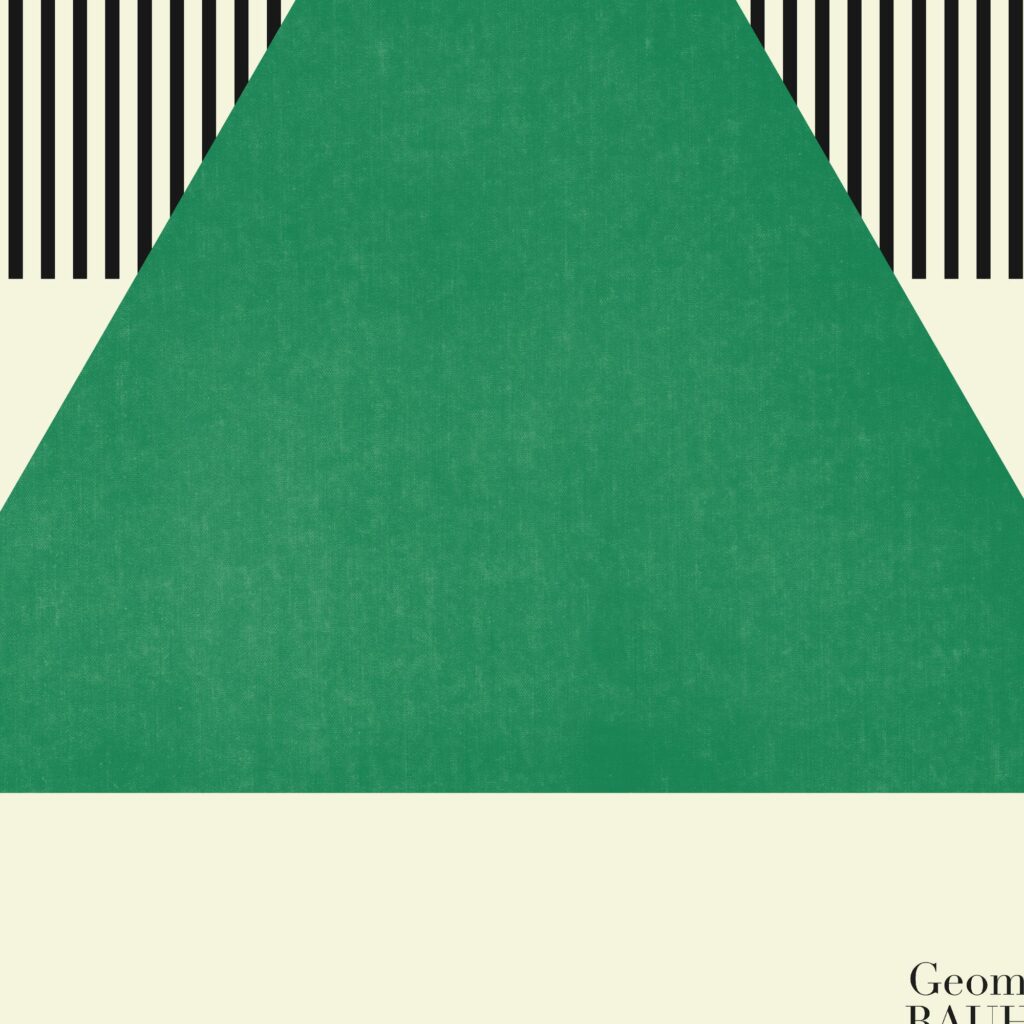 bauhaus print green triangle abstract lines 4