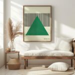 bauhaus print green triangle abstract lines 6