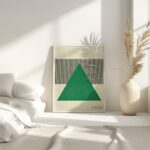 bauhaus print green triangle abstract lines 7