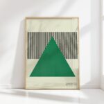 bauhaus print green triangle abstract lines 8