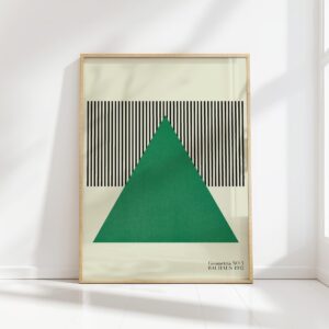 bauhaus print green triangle abstract lines 8