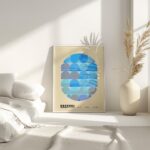 bauhaus print in blue tones with geometric design 7
