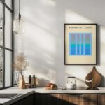 bauhaus print in blue with geometric stripes 5