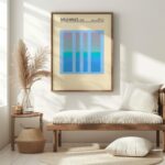 bauhaus print in blue with geometric stripes 6