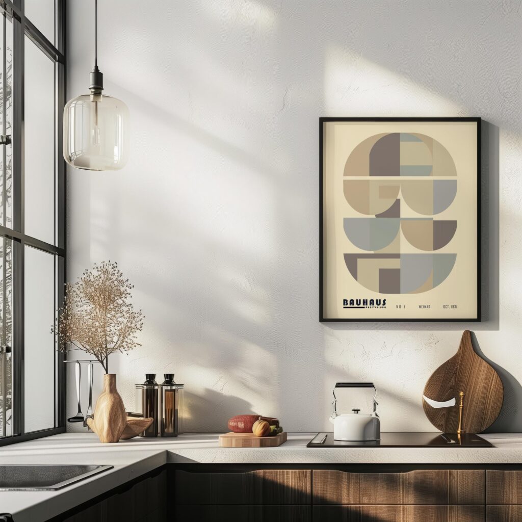 bauhaus print in cool tones with geometric shapes 5