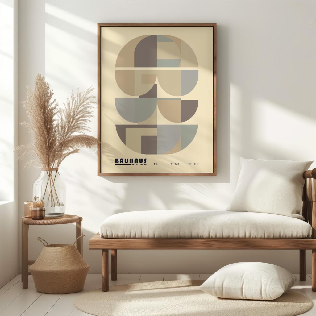 bauhaus print in cool tones with geometric shapes 6