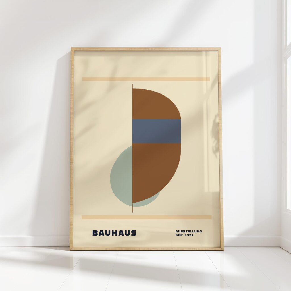 bauhaus print in earth tones geometric elegance