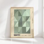 bauhaus print in earth tones geometric pattern