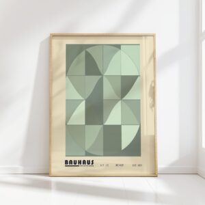 bauhaus print in earth tones geometric pattern