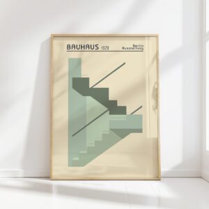 bauhaus print in earth tones with geometric shapes