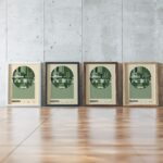 bauhaus print in green tones geometric pattern 2