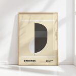 bauhaus print in neutral tones geometric design