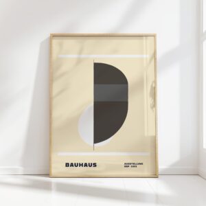 bauhaus print in neutral tones geometric design