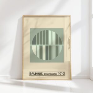 bauhaus print in neutral tones geometric harmony