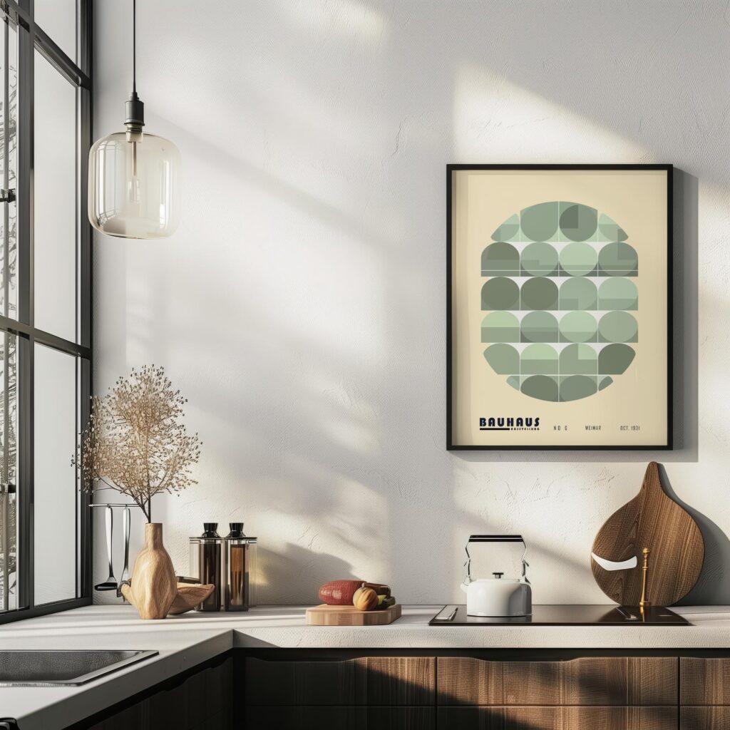 bauhaus print in neutral tones geometric shapes 5