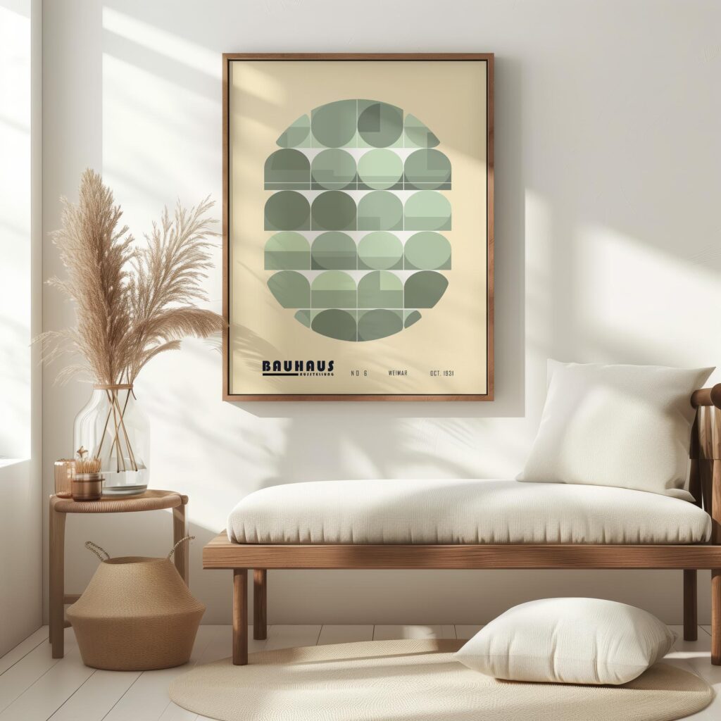 bauhaus print in neutral tones geometric shapes 6