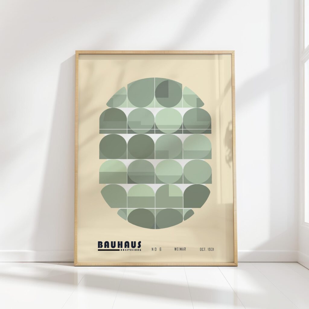 bauhaus print in neutral tones geometric shapes 8