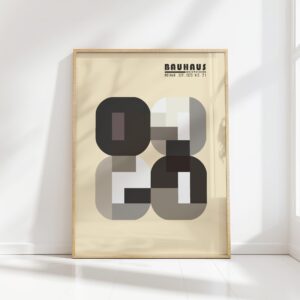 bauhaus print in neutral tones with geometric design 2