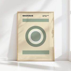 bauhaus print in neutral tones with geometric design