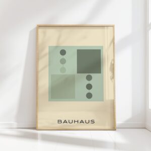 bauhaus print in neutral tones with geometric shapes 2