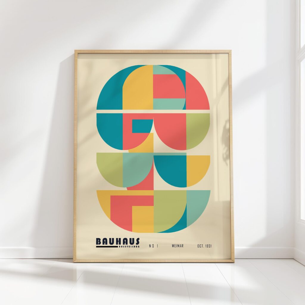 bauhaus print in pastel geometric harmony design