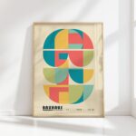 bauhaus print in pastel geometric harmony design