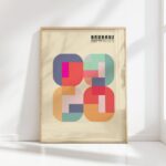 bauhaus print in pastel geometric retro blocks