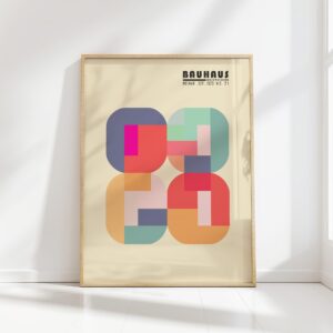 bauhaus print in pastel geometric retro blocks