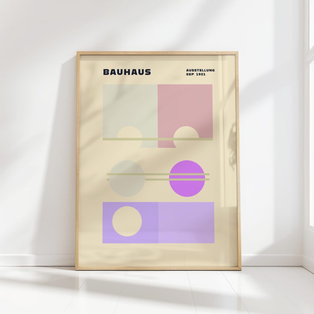 bauhaus print in pastel tone simple geometric design