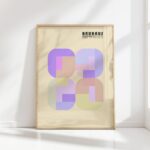 bauhaus print in pastel tones geometric blocks design