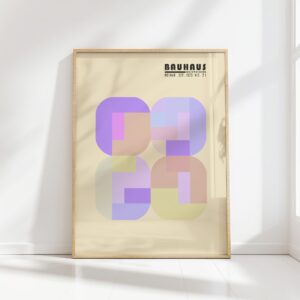 bauhaus print in pastel tones geometric blocks design
