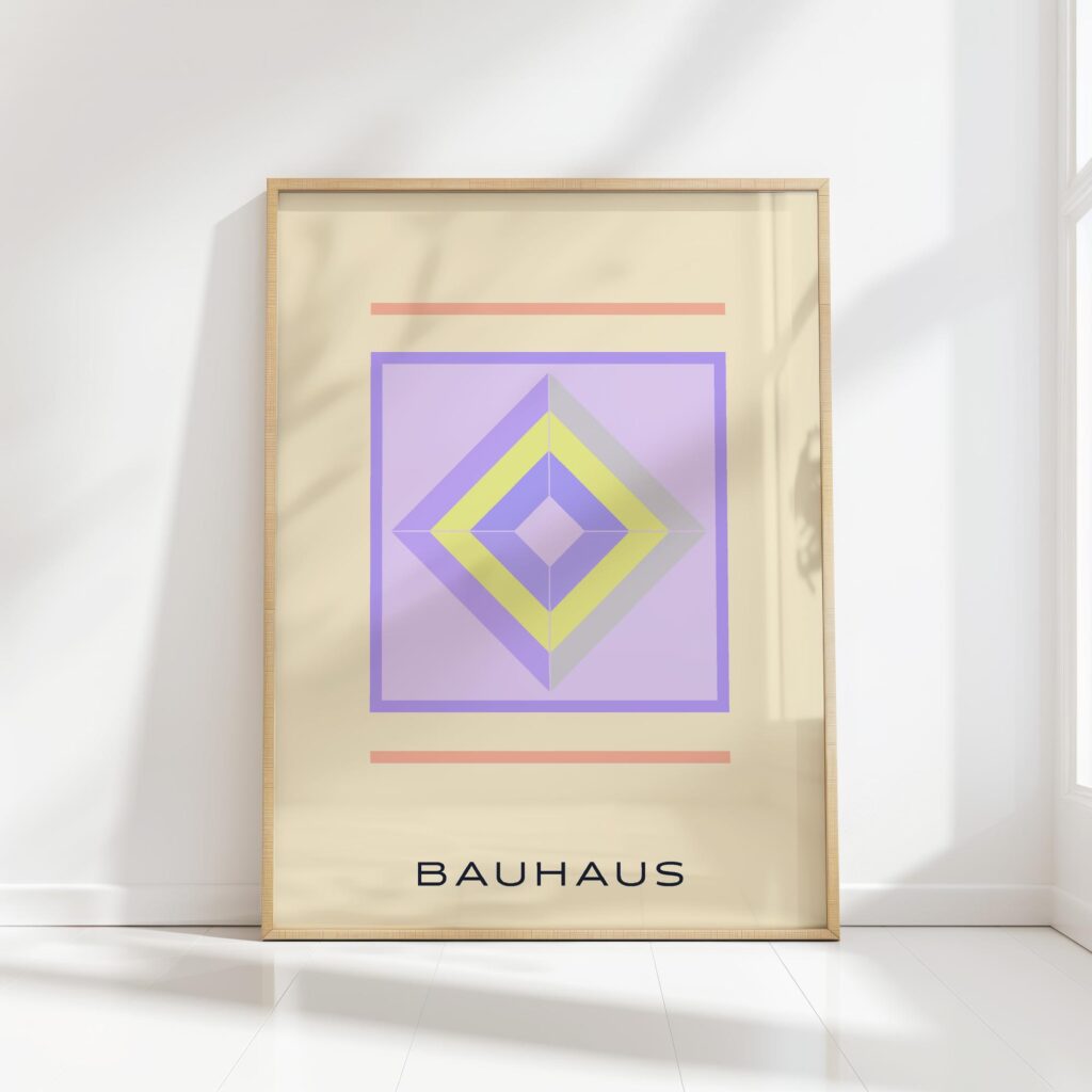 bauhaus print in pastel tones geometric harmony