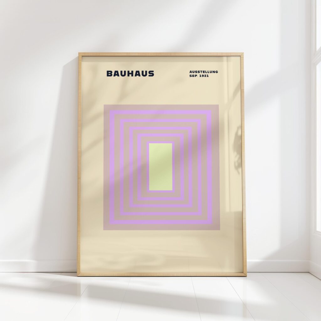 bauhaus print in pastel tones with geometric design