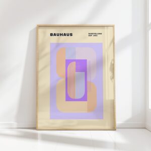 bauhaus print in pastel tones with geometric design 2