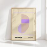 bauhaus print in pastel tones with geometric shapes