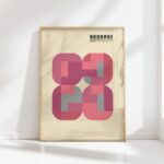 bauhaus print in pink gray geometric design 8