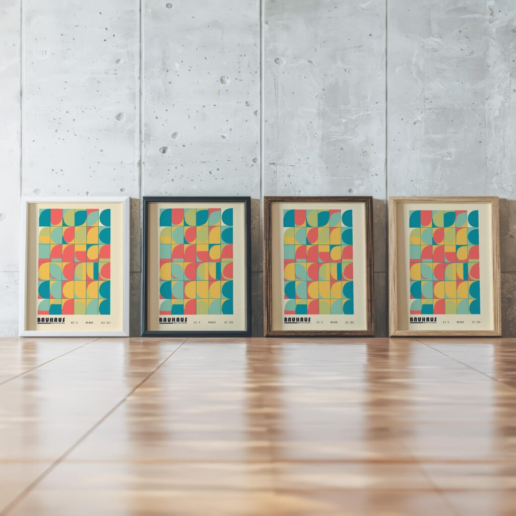 bauhaus print in primary colors bold geometry 2