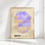 bauhaus print in purple peach with geometric shapes 8