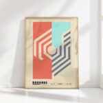 bauhaus print in warm tones geometric contrast