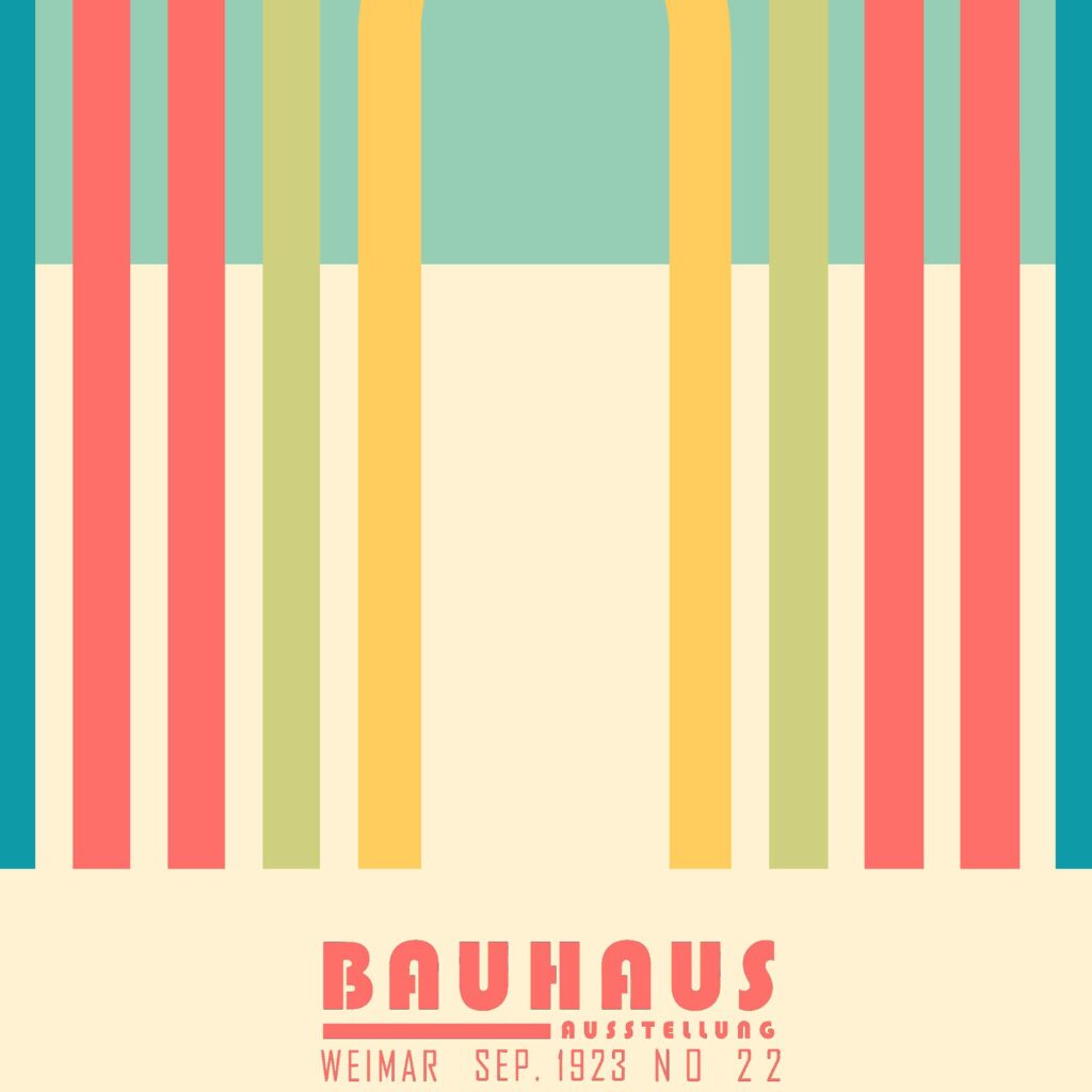 bauhaus print in warm tones minimalist arch design 4